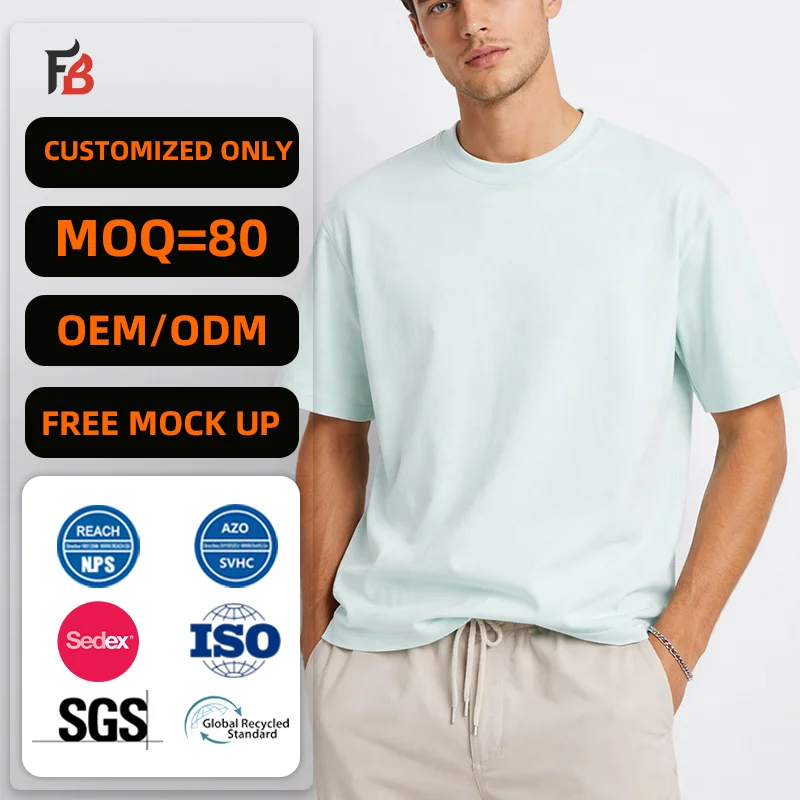 Custom High Quality Luxury Heavy Weight Boxy Oversized Fit Polyester Cotton Sublimation Blank t Shirt