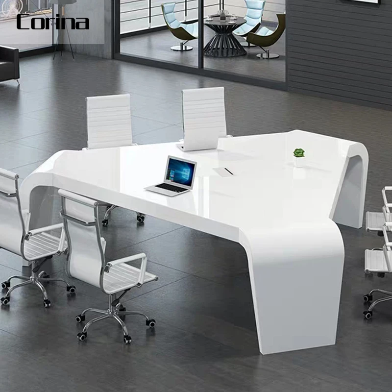 High Class Triangle Conference Table 6 Person Seat Outlets Meeting Room Boardroom Meeting Room Table