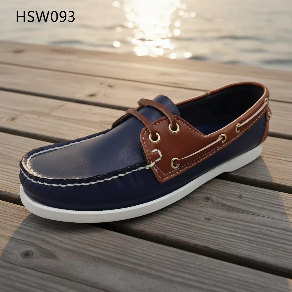 HY,Daily Leisure Multi-color Face No Grinding Feet Penny Shoes Africa Popular Size 27-47 Men&Women White Sole Boat Shoes HSW093