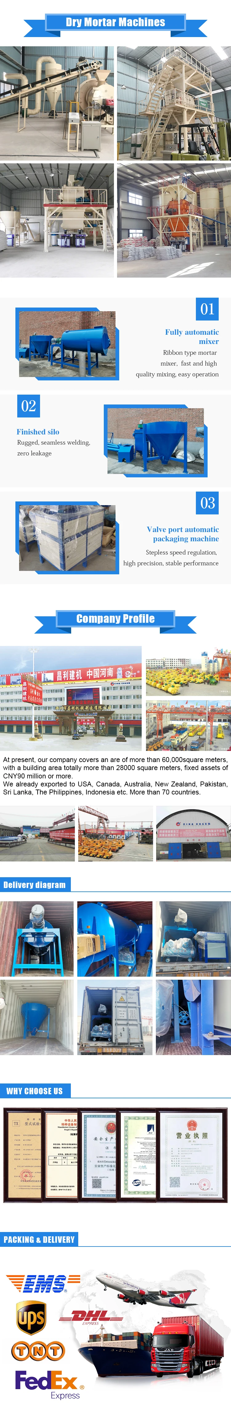 3-5 TPH Dry Mortar Mixing Plant Portable Construction Equipment dry mortar mixer
