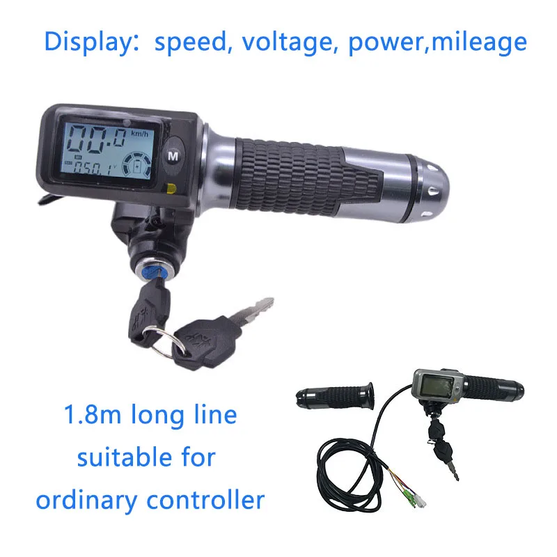 M Universal Handle Throttle 36v 48v 60v for Electric Motorcycle or Scooter with Switch Speed and Battery Digital Display
