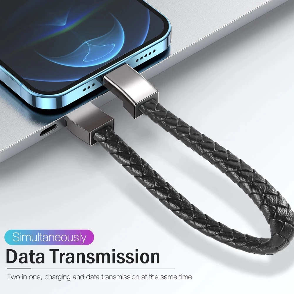 ファッション製品22CMレザーブレスレットUSB充電ケーブルリスト