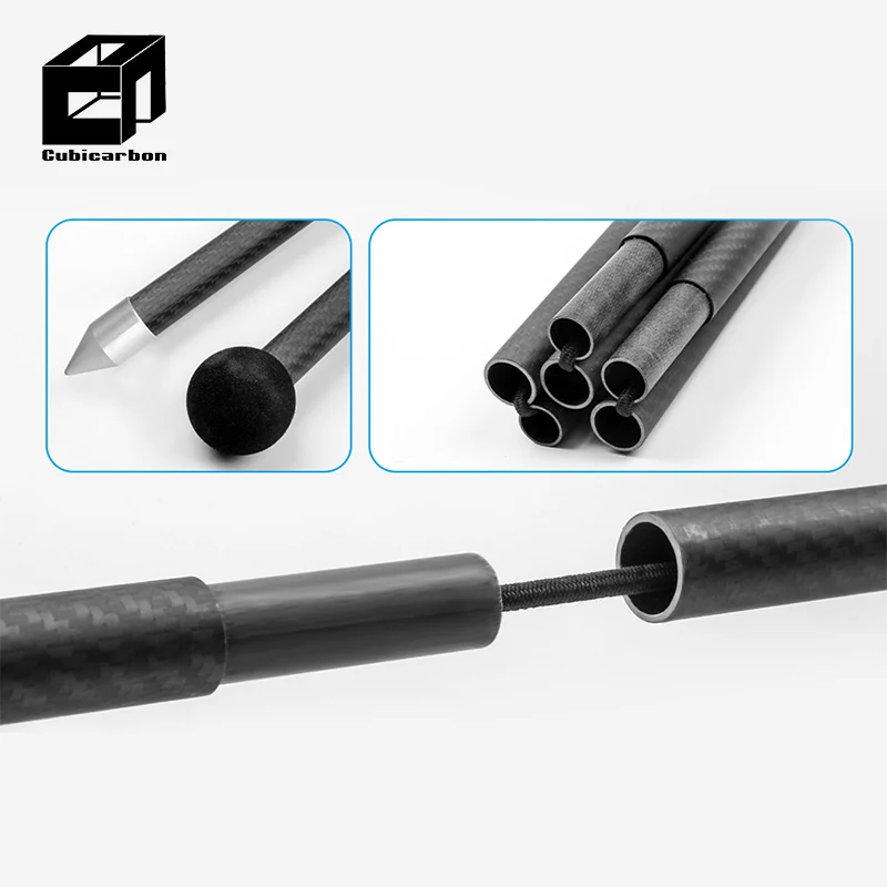 Lightweight Adjustable Carbon Fibre Telescopic Pole 2m 6sections Carbon