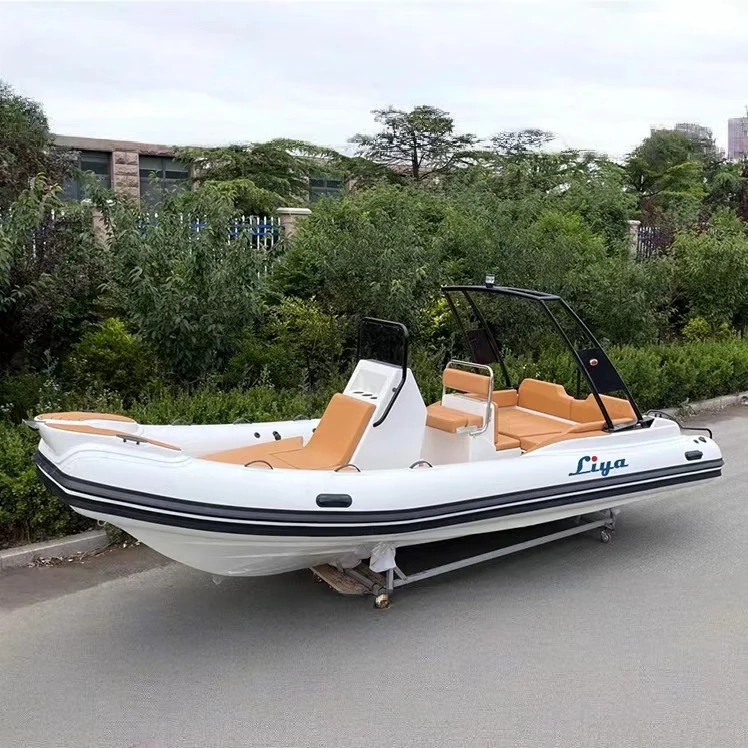Liya CE Certificate  Hypalon PVC 22ft RIB Inflatable Boat Inflatable Fishing Rowing Boats