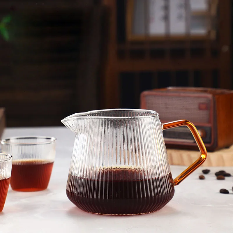 400ml 600ml Glass Coffee Server Wholesale Glass Coffee Carafe Glass Coffee Sharing Pot