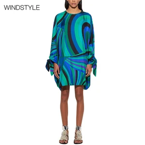 Women's Fashion Midi Long Sleeve Printed Crewneck Breathable for Spring Summer Autumn Daily Use OEM Service Available