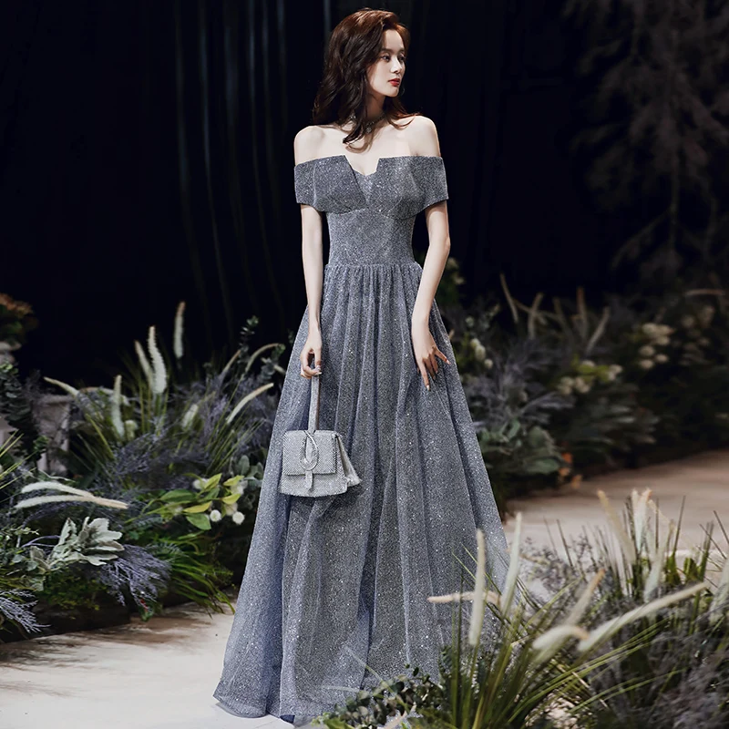2020 New Arrival Party Wear Gown Sparkling Sweetheart Evening Dress for Ladies