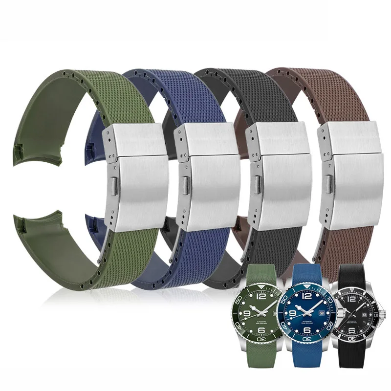 Waterproof Tpu Sports Watch Strap For Longines Watches Men Luxury