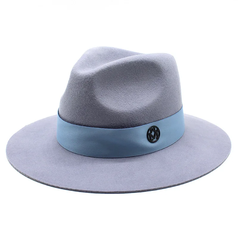 Fedora Hats for Men Women 100% Australian Wool Felt Hat Vintage Wide Brim Western Sun Hat with Rope