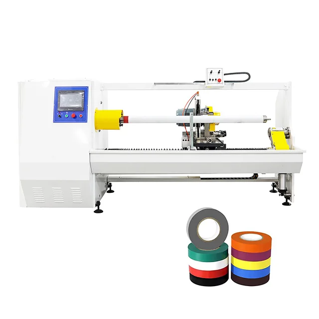Easy to Operate Adhesive Tape Log Roll Slice PVC Electrical Tape Slitting Machine