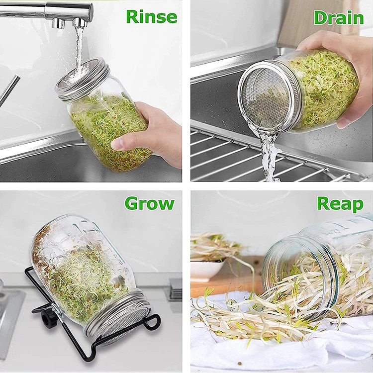 2023 New Hot Sell Sprouting Jars With Mesh Lids Microgreens Seed