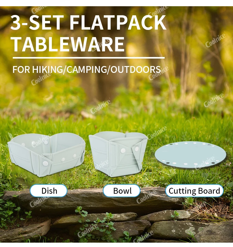 Coolnice New Patent Design 4 In 1 Silicone Pad Portable Folding Bowl