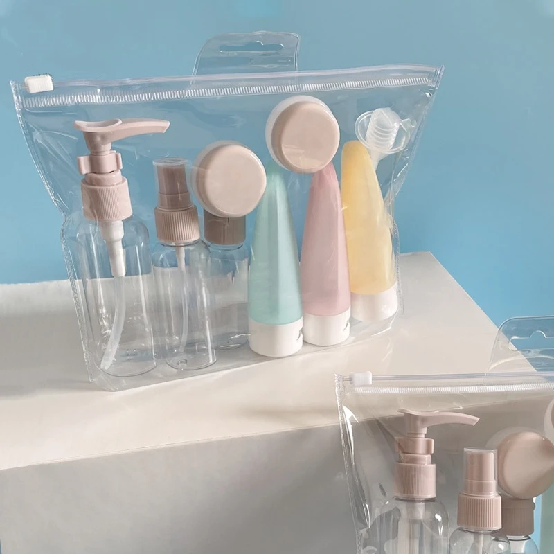TSA Liquids Travel Bag with Leak-Proof Bottles and Travel Size Containers for Skin Care Serum Lotion Shampoo Toiletries Kit