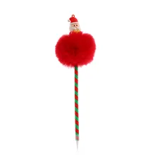 Christmas Pens Plush Pompom Ballpoint Pen Gel Ink Pens Cute Novelty Class Reward Christmas Party Favors Kids School Supplies
