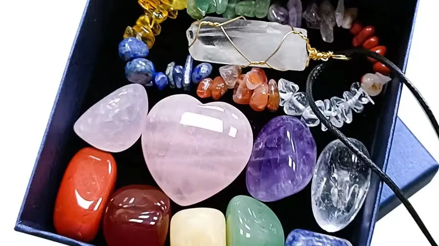 7 Chakra Stones Set - Mixed Natural Tumbled Crystals, Approx 160g, Includes Rose Quartz, Amethyst, Clear Quartz & More 8 thumbnail image