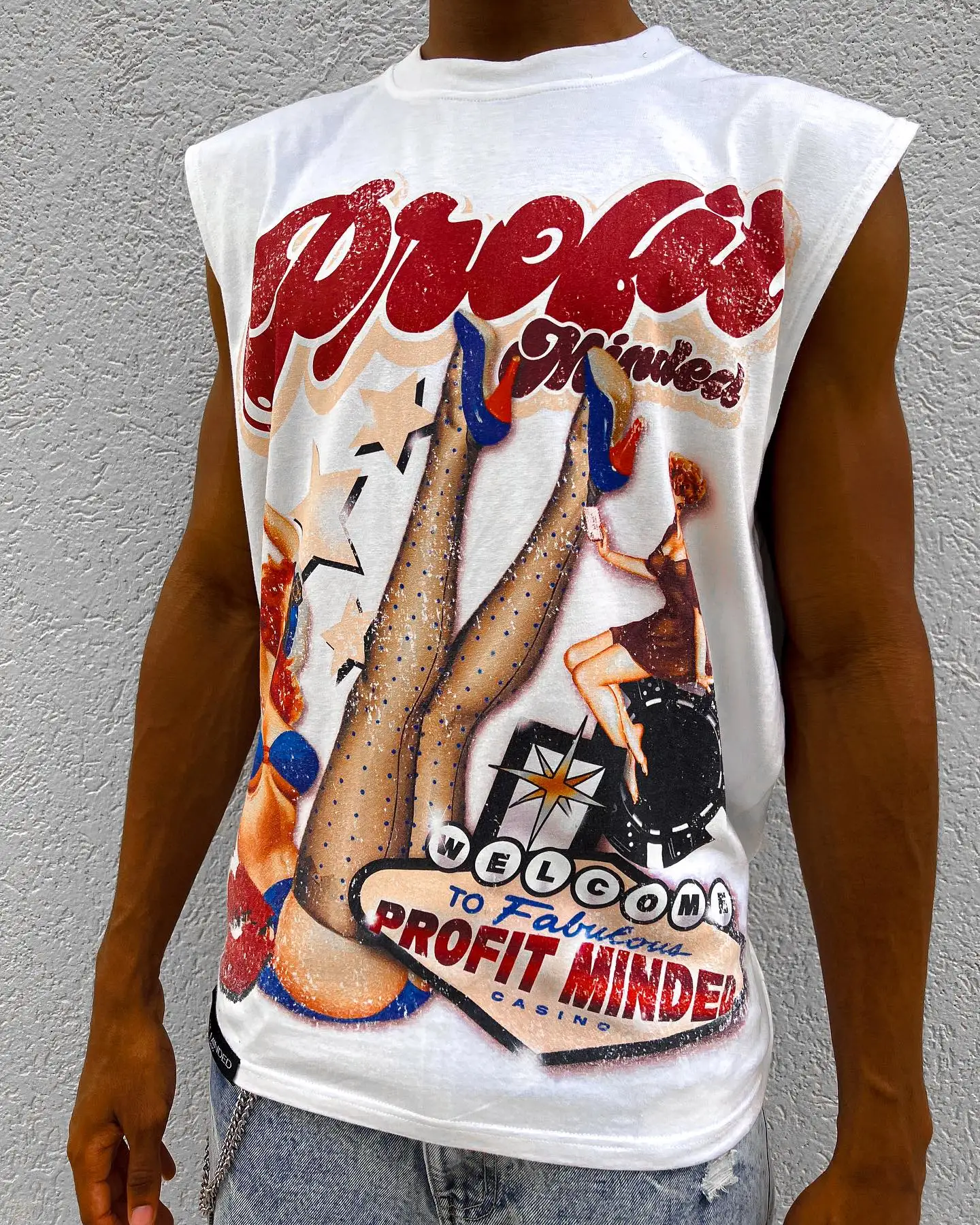 Streetwear Men's Oversized Tank Top - Vintage & Sustainable