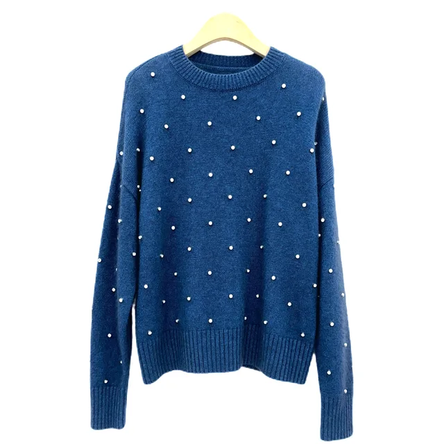 OEM ODM Best Design Casual Winter Sweater O-Neck Premium Quality High Quality Breathable Beaded Knitted Weave