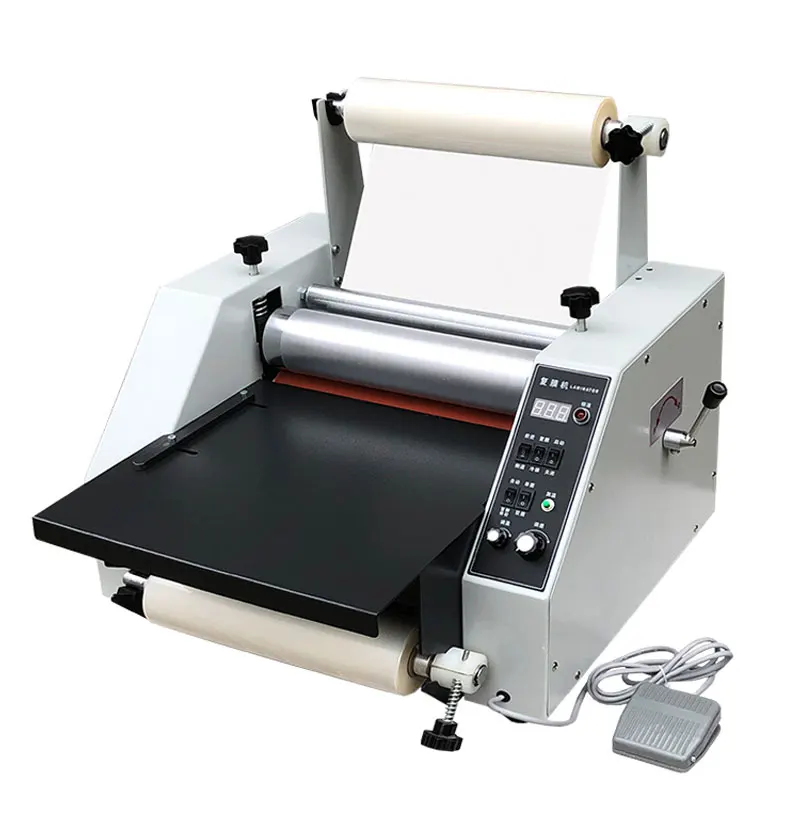 450mm Electric Laminating Machine Large Steel Laminating Equipment  Hot Cold Film Roll Bopp Label  Laminating Machine