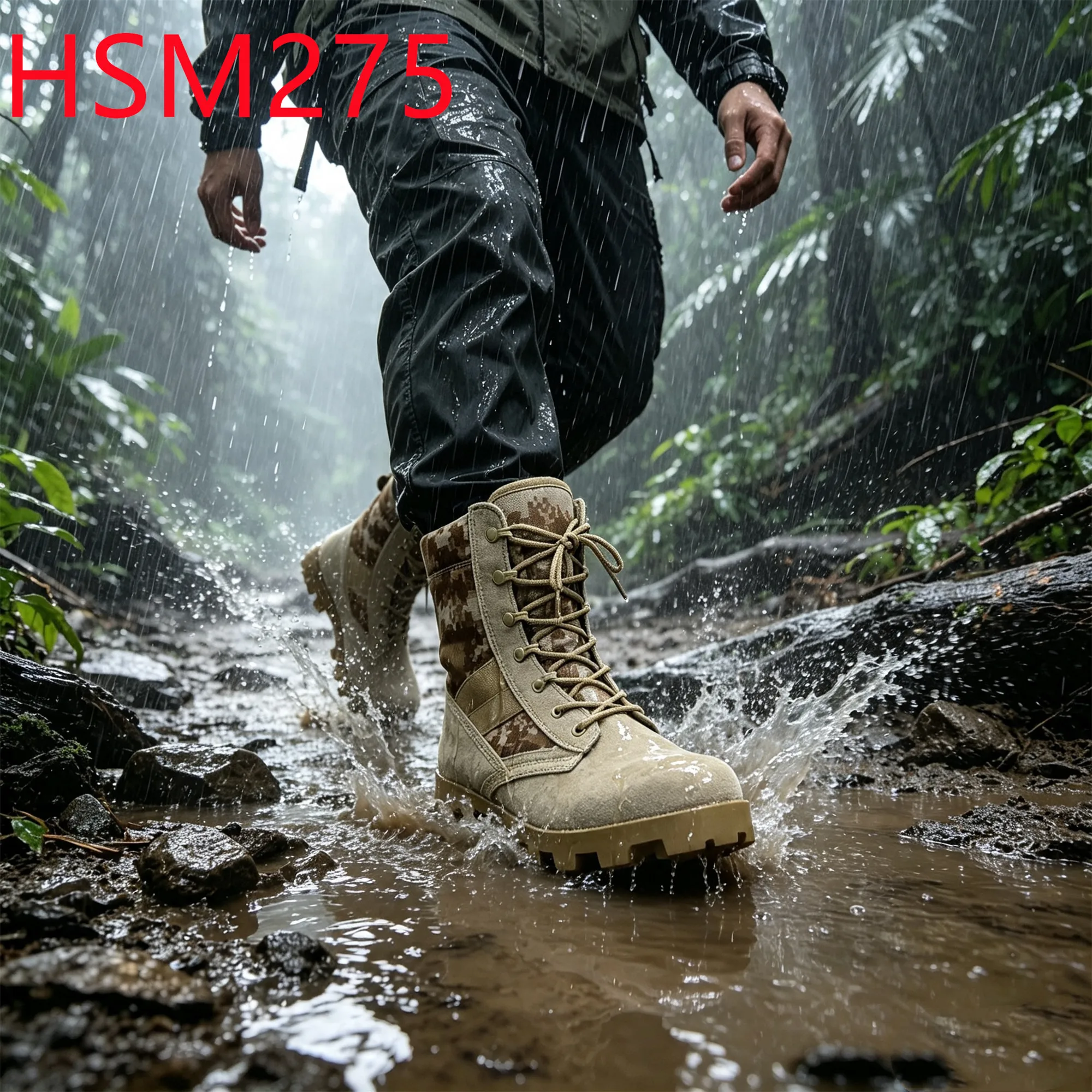 HY,Wild Jungle Yellow/green Digital Camouflage Hua Singh Combat Boots Super Hard Rubber Sole All-Weather Hunting Boots HSM275