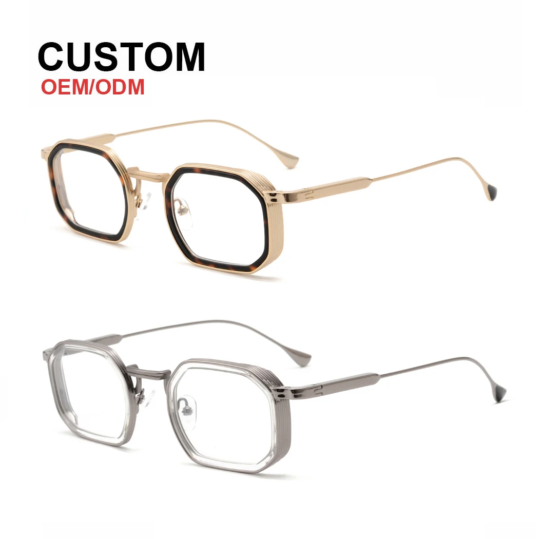 アクセサリー have a good time FRAME TOP SILVER Retro Rectangle Gold & Silver Square Eyeglass Frames For Men