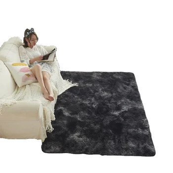 Hot Sale Luxury And Soft Tie Dye Fluffy Carpet Tiles Wool Shaggy Area Rug for Living Room And Bedroom