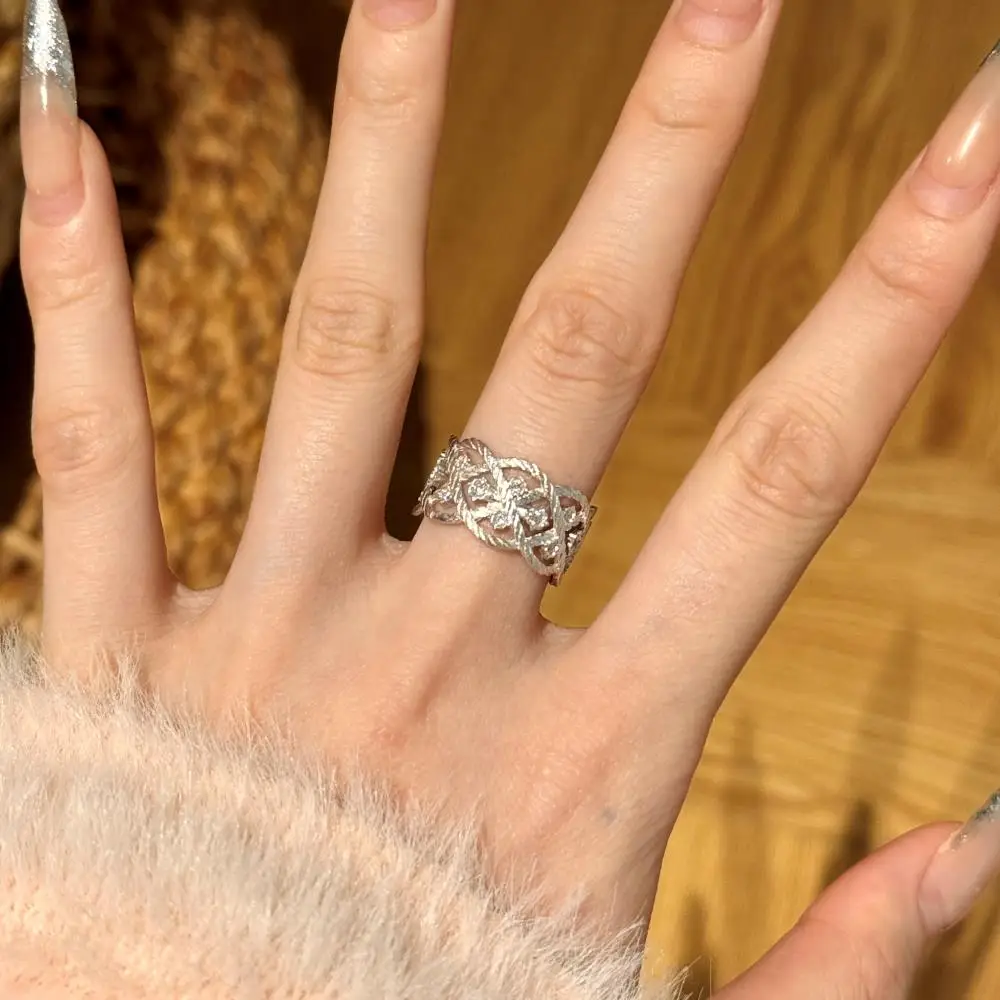 KAKODIY Chunky Luxury Women's 22K Gold Plated Ring Jewelry Engagement 925 Sterling Silver Ring detail 9