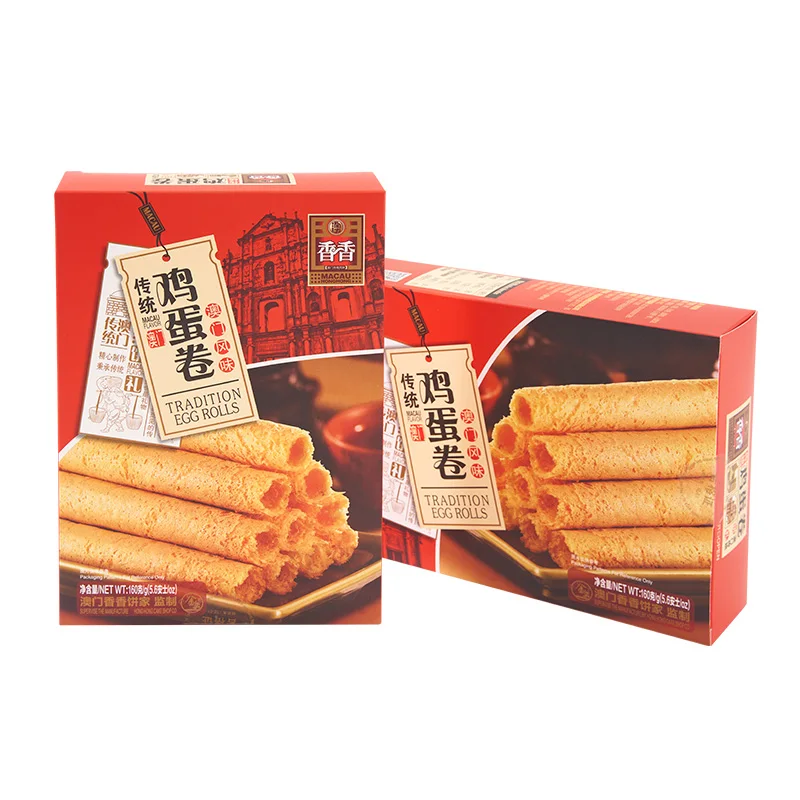 Fast Shipping Sweet Flavor Eggs Roll Cream Biscuit Chinese Tradition Crispy Egg Rolls Snacks