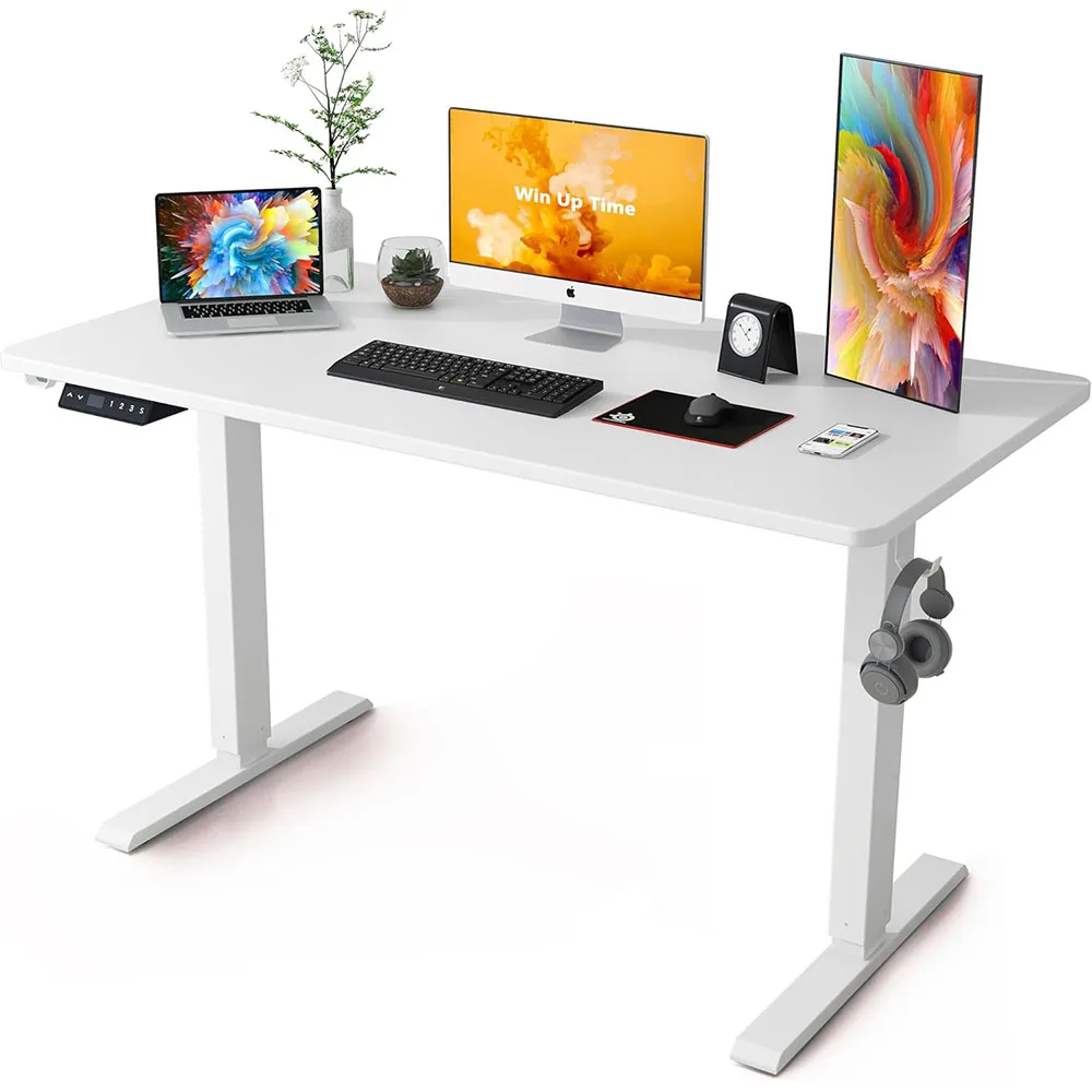 Electric Standing Desk for Home Office Whole Piece Sit to Stand Height Adjustable Computer Desk with Wheels
