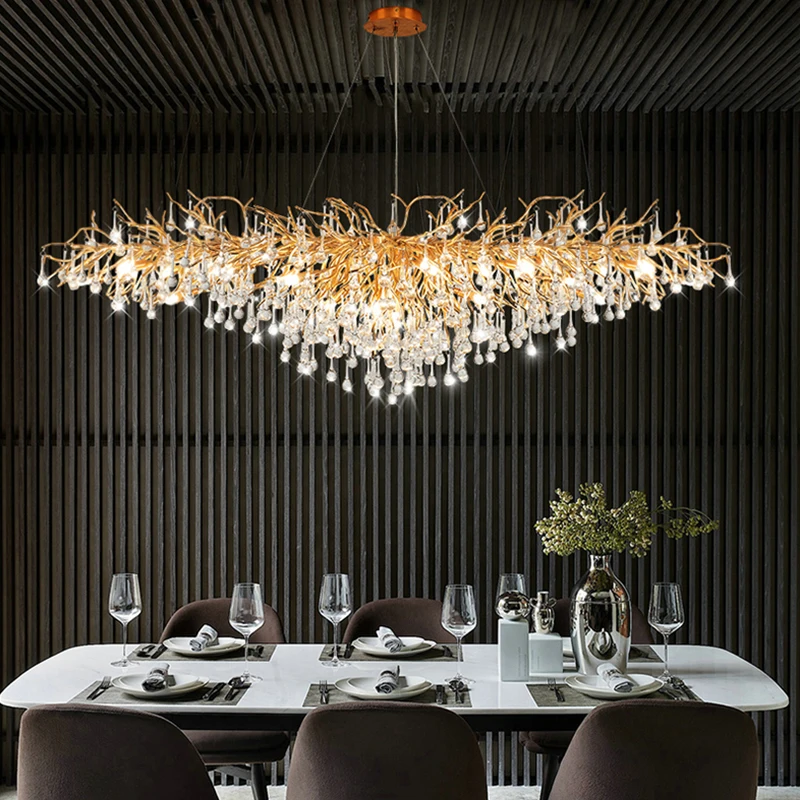 Modern hotel living room golden luxury crystal ceiling chandelier