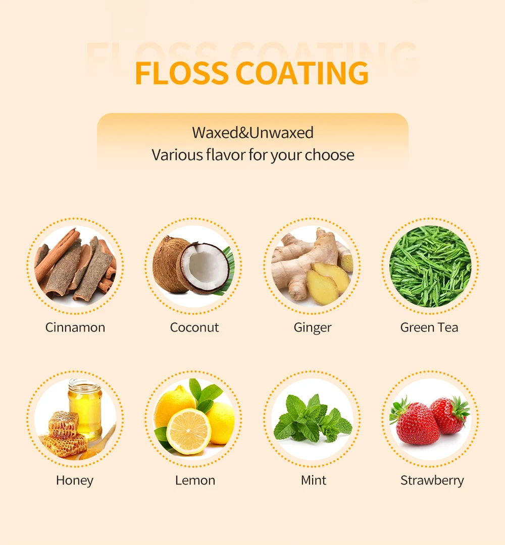 Customized Natural Biodegradable Box Floss Kit Vegan Waxed Charcoal