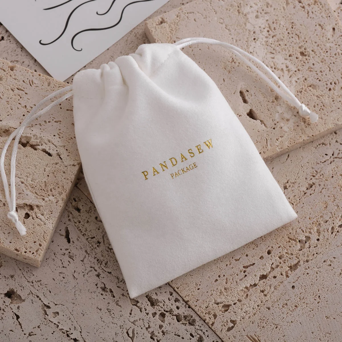 PandaSew, индивидуальный логотип, комфортное ощущение, индивидуальный логотип, сумка на завязках, бархатная сумка для ювелирных изделий