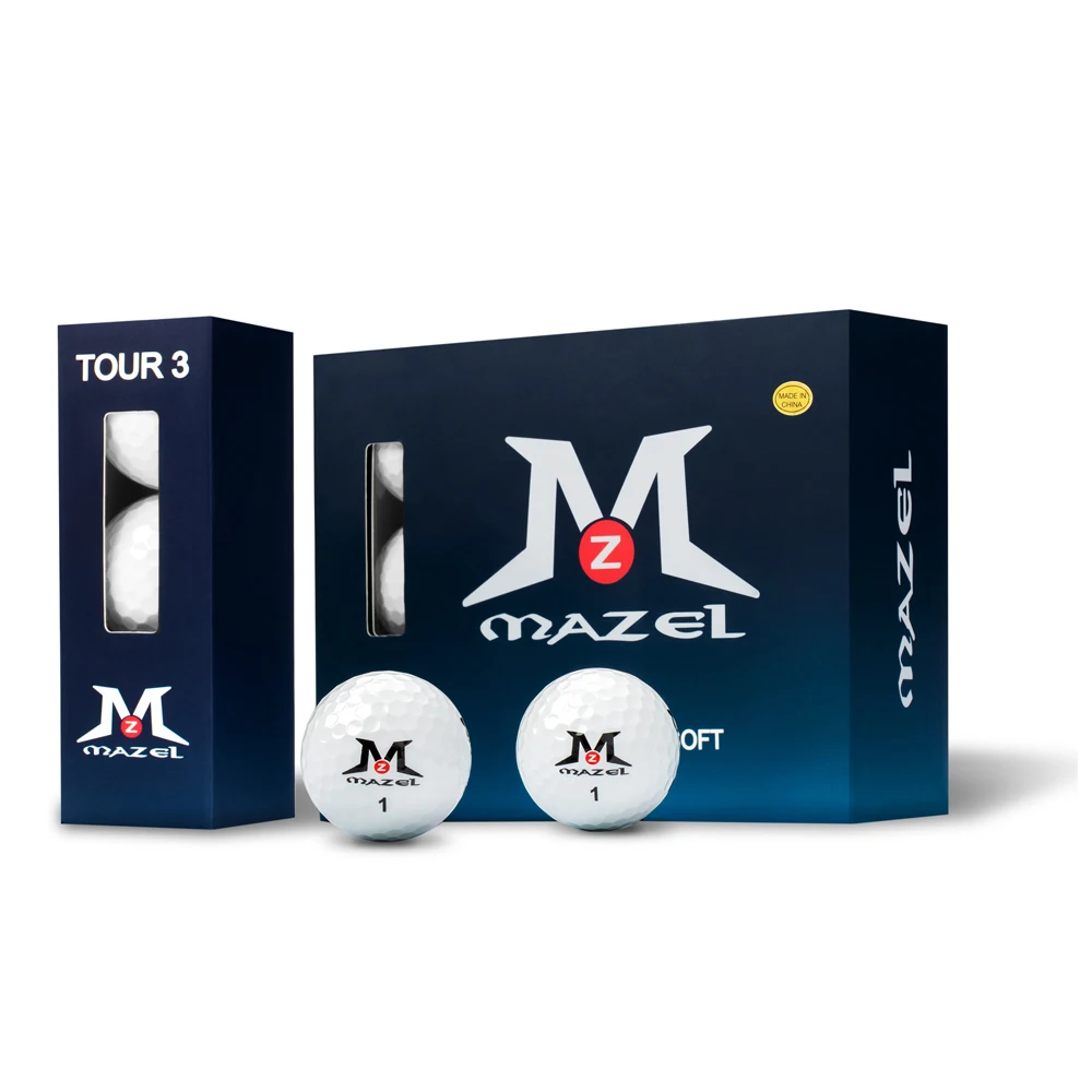 Mazel Wholesale White 2 Piece Golf Ball For Practice Bulk Blank Maximum