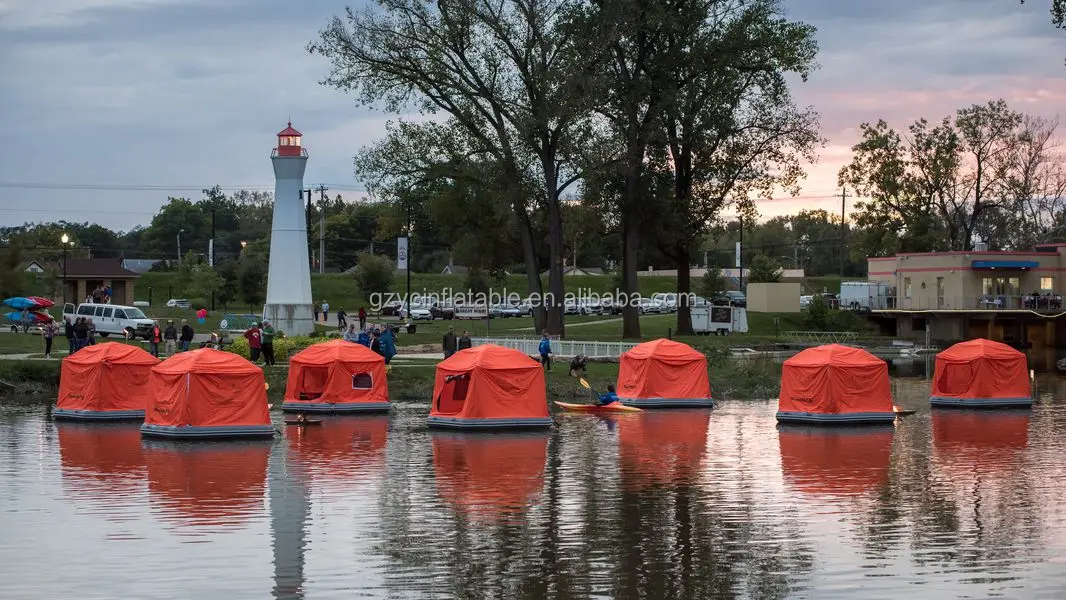 Inflatable Water Floating Island Platform Tent Rafting Boat Inflatable