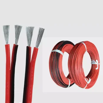 Silicone Wire for Household and Building Fireproof Wire Soft Silicone Parallel Red/black 8awg/10awg/12awg/14awg/16awg/18awg 600v
