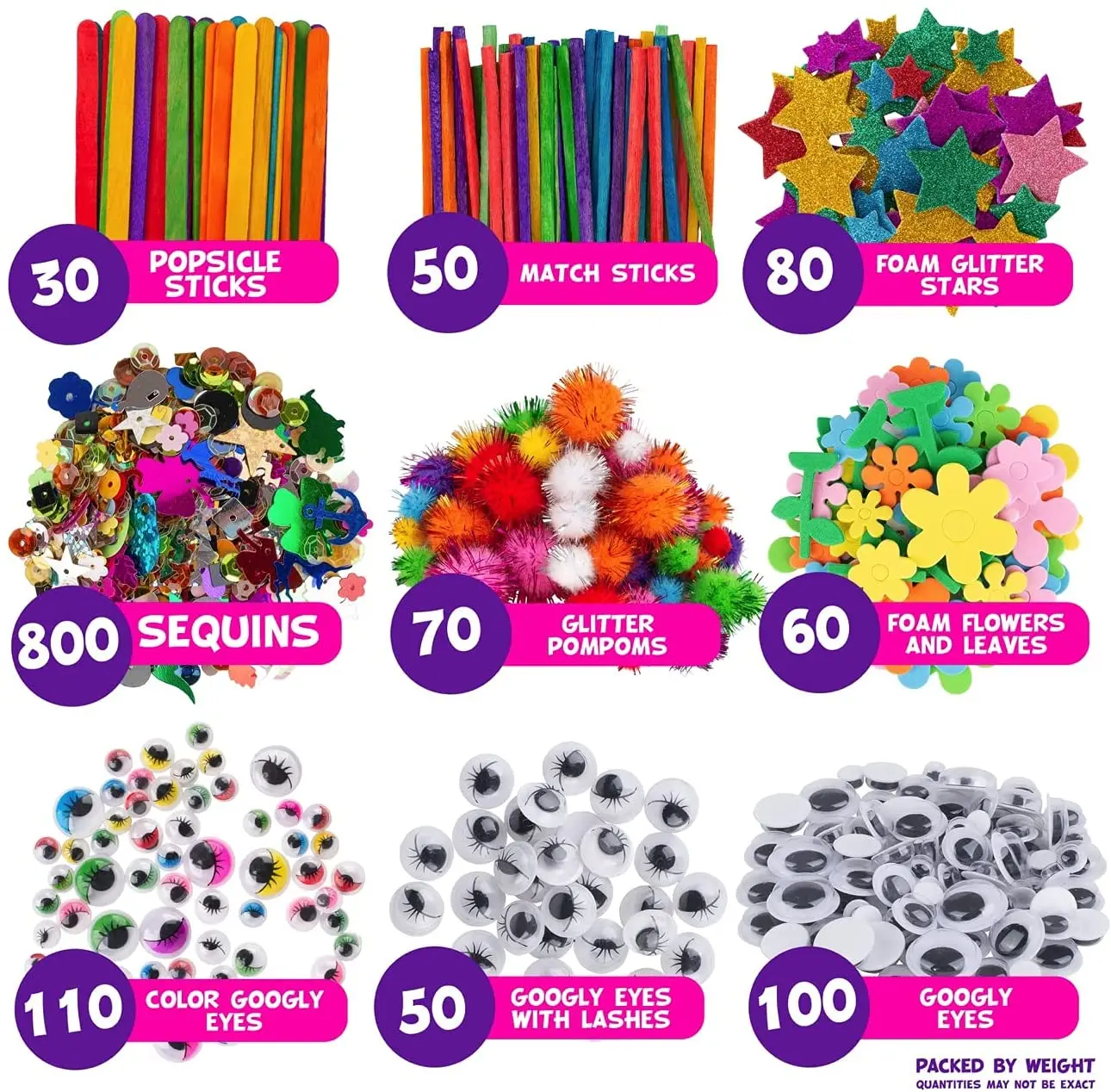 Bulk 2000 Pc. Makerspace Rainbow Craft Supplies Assortment