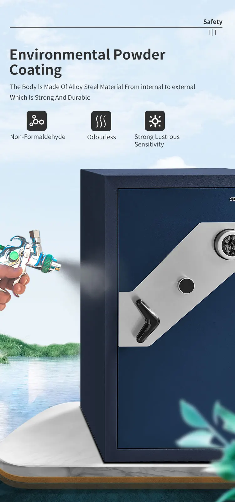 CEQSAFE Custom 2 Hours Fireproof Safes Steel Home Deposit Security Money Fireproof Safe Box details