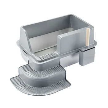 Non-Toxic Stainless Steel Cat Litter Basin With Scoop Outdoor Cat Litter Box Factory Price Cheap Stainless Steel Cat Toilet