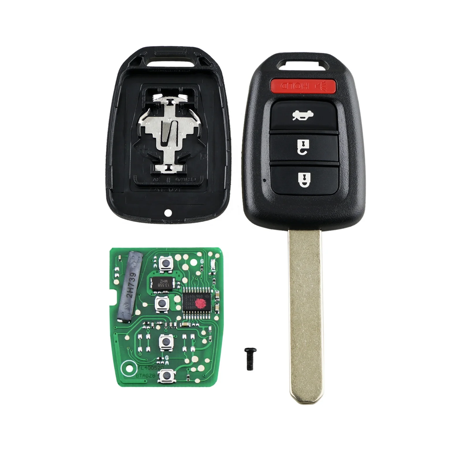 4 Buttons 433MHz Smart Keyless Entry Fob Car Key Remote for 2016 - 2020 Honda Accord LX/LXS/SPORT Civic LX FCC ID: MLBHLIK6-1TA