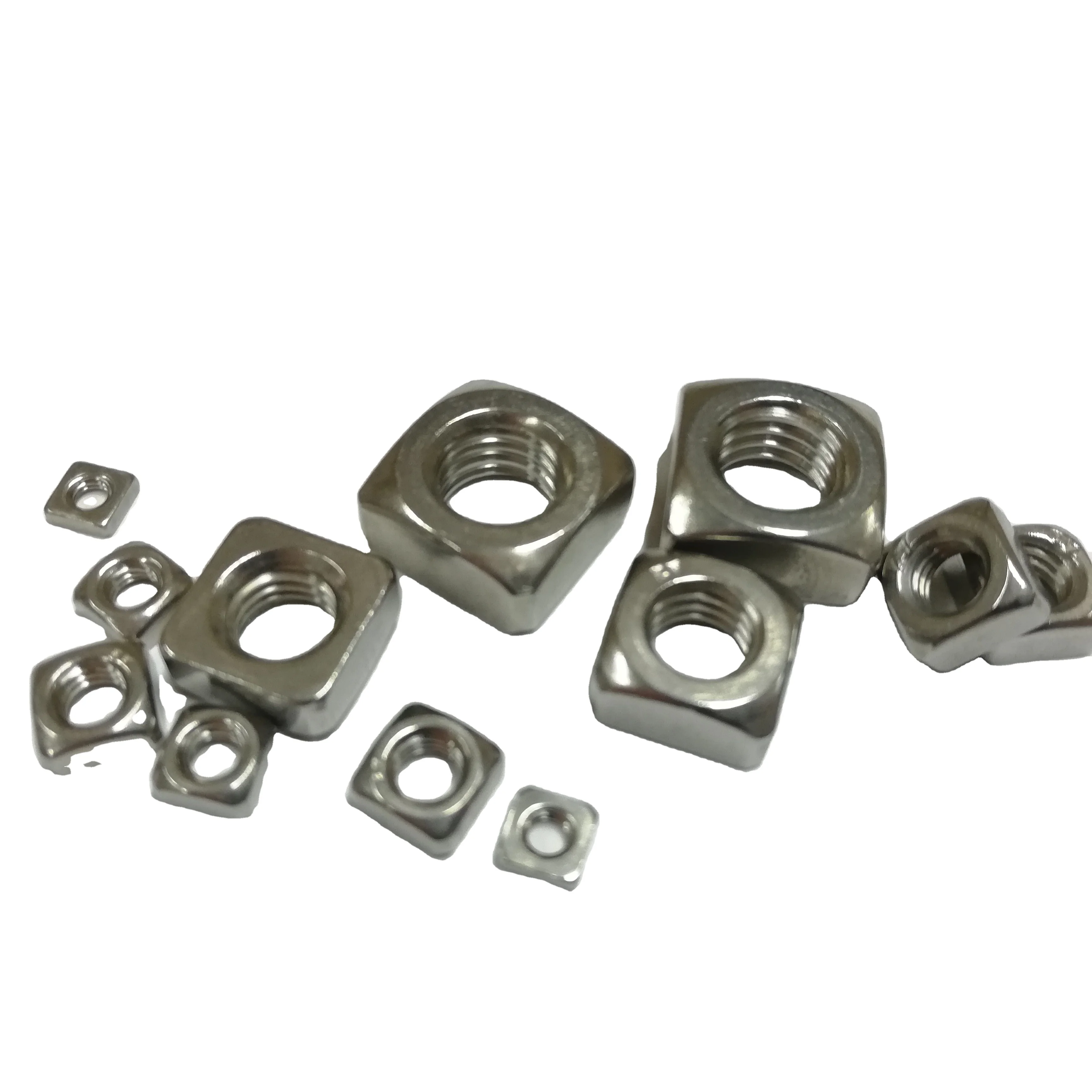 Coarse Hot Dip Galvanized Steel Square Nuts Four-Sided Nuts Select Size 