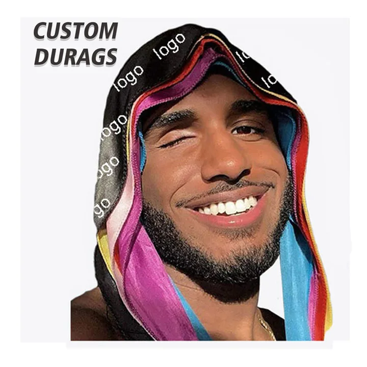 Wholesale Factory price hot selling silk polyester durags and bonnets  custom designer durags for men From m.