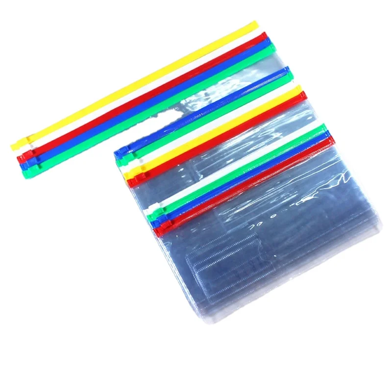 School Poly Zip Envelopes in Clear A4 A5 A6 Sizes PVC Label Pocket Plastic Zipper PP Document Bags Folder Holder Box Patterns