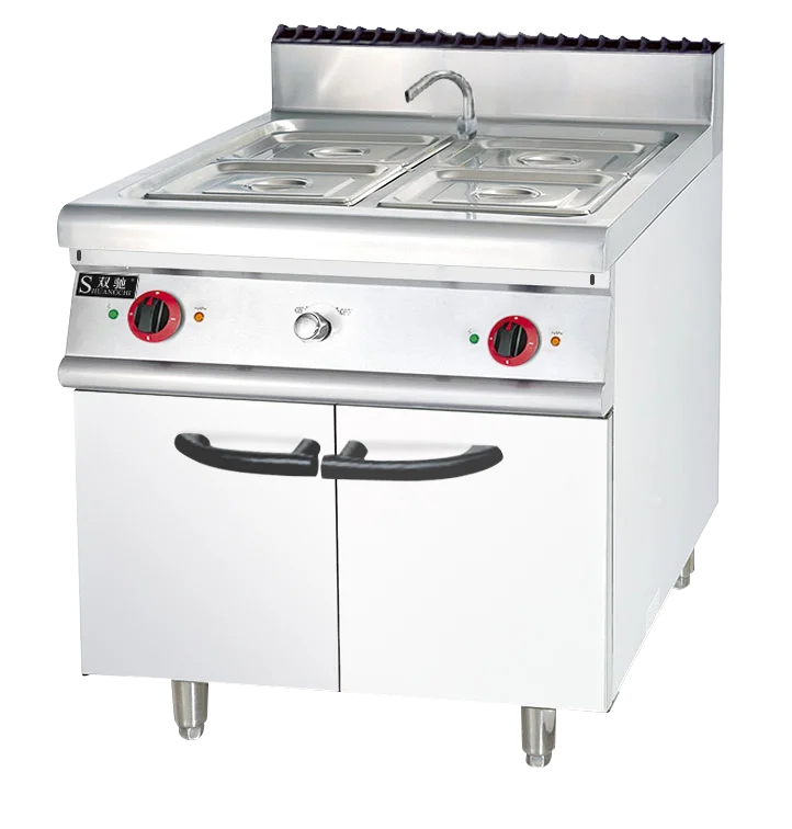 Stainless Steel 4 Pans Electric Bain Marie With Cabinet Heating Food ...