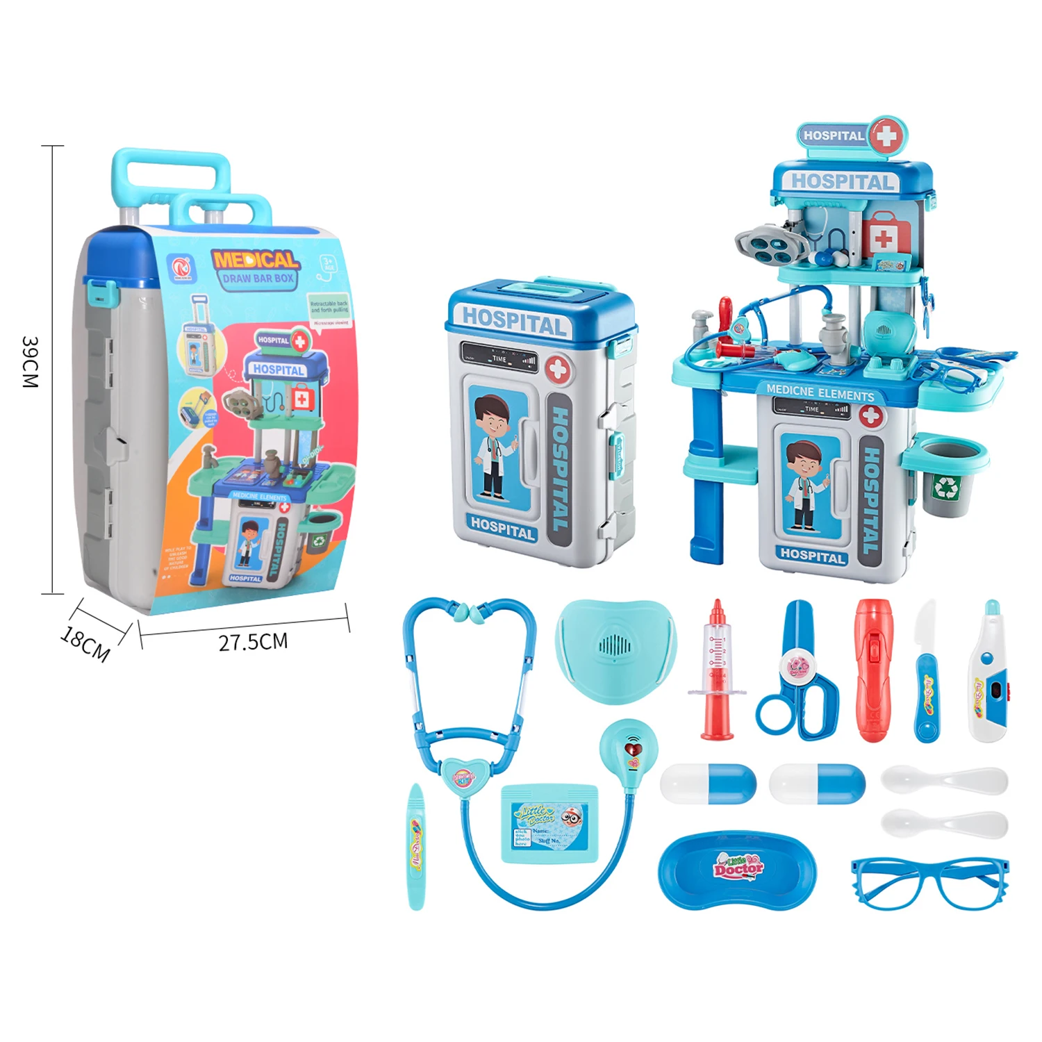 2 In 1 Doctor Toys Medical Tool Play Pretend Play Doctor Kits Set Toys
