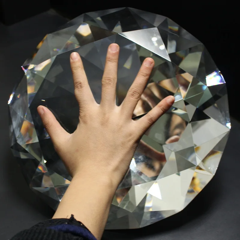 300mm Big Crystal Diamond Ornament - Elegant Glass Decor for