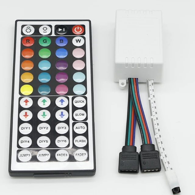 RGB controller box 44 keys one block two infrared remote control DC12V for home smart strip light 5050 3528 2835 LED