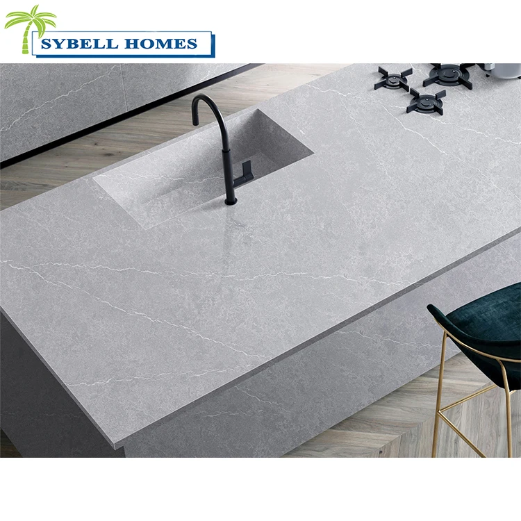 Artificial Stone Grey Quartz Cement Kitchen Countertop Polished Concrete Countertops Worktop