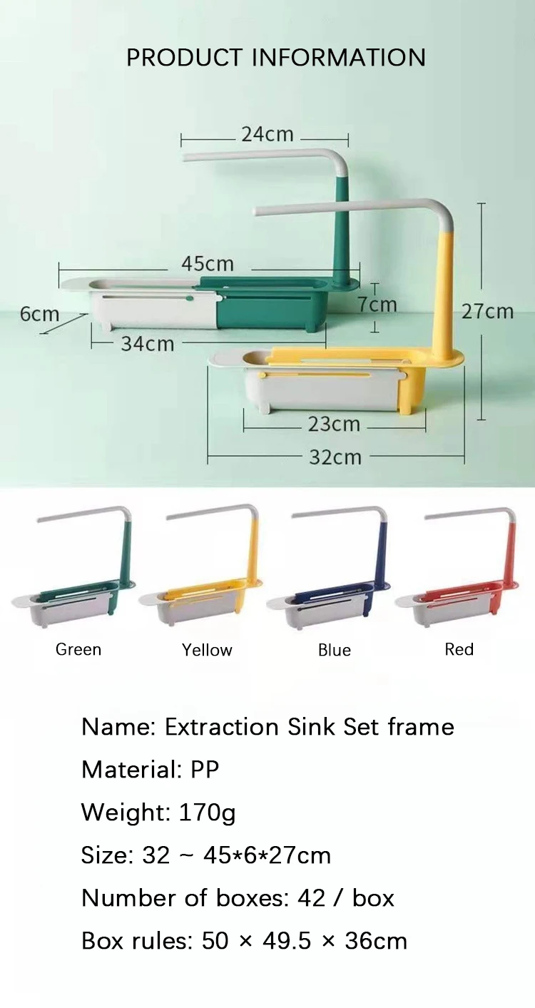 Adjustable Length Kitchen Rack Organizer Over-Sink Dish Drying Shelf with Storage Standing Type Installation Holder