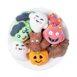 Marshmallow Candy Mix Children's Funny Pumpkin Lantern Green Ghost Evil Customized Factory Snacks  Halloween  Marshmallow
