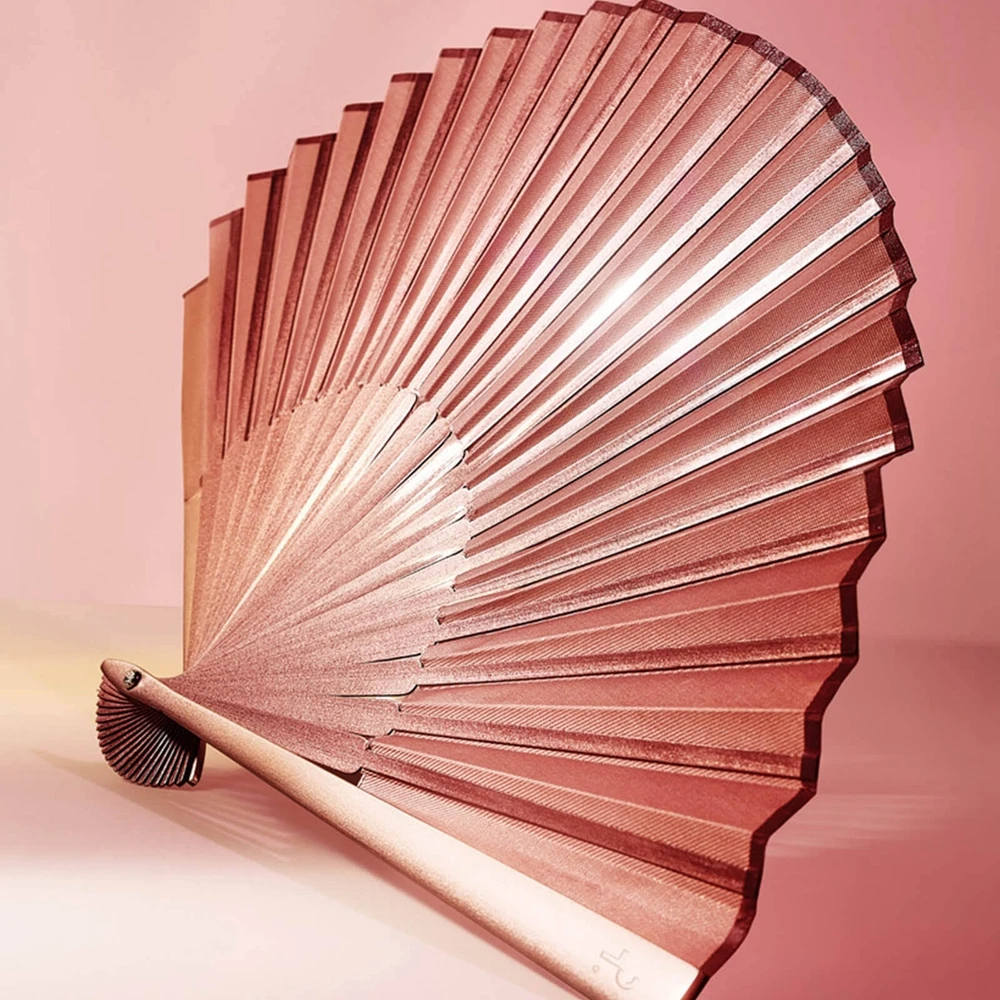 Full Customized Al Metal Hand Fan With Gift Box Abanicos De Mano Custom