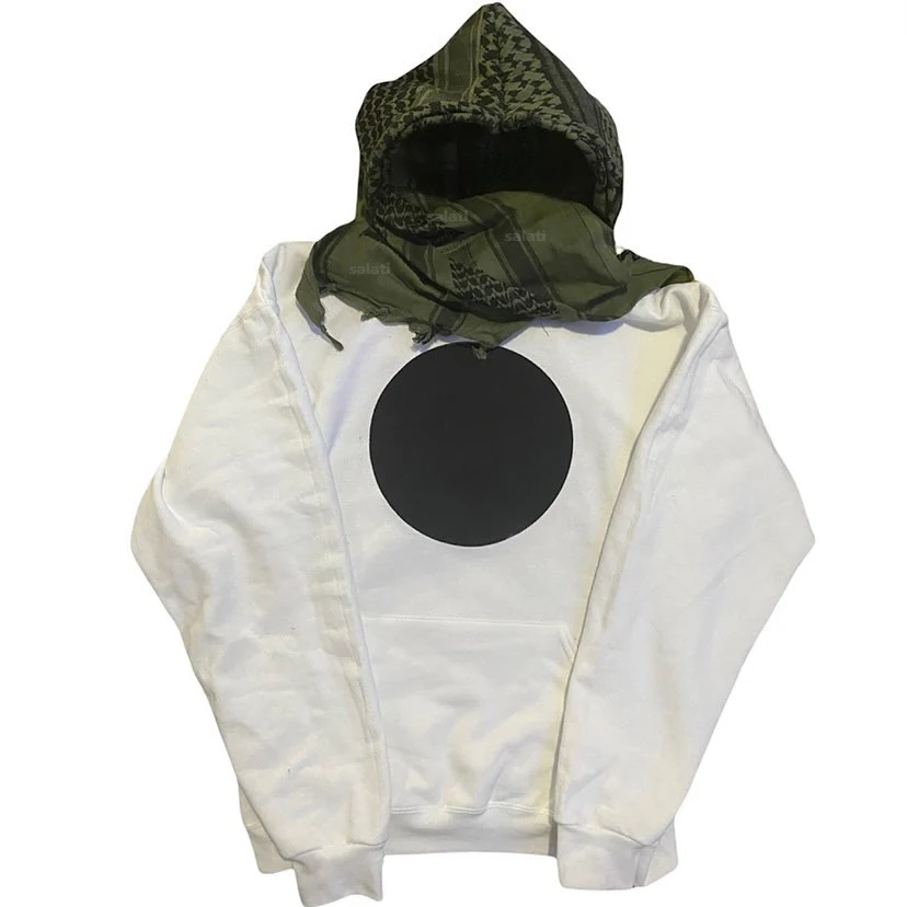 Custom Oversized Pullover Screen Print Cut and Sew 100% Cotton French Terry Streetwear Unisex Men Turban Hoodie With Scarf gallery 3